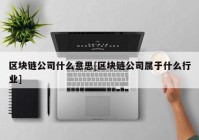 区块链公司什么意思[区块链公司属于什么行业]