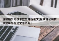 区块链公司技术壁垒分析论文[区块链公司技术壁垒分析论文怎么写]