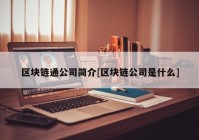 区块链通公司简介[区块链公司是什么]